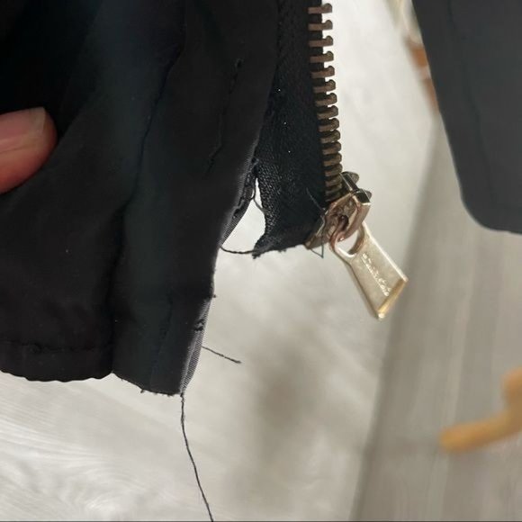 Michael Kors down feather long sleeve puffer jacket black gold buttons high coll - Picture 7 of 12